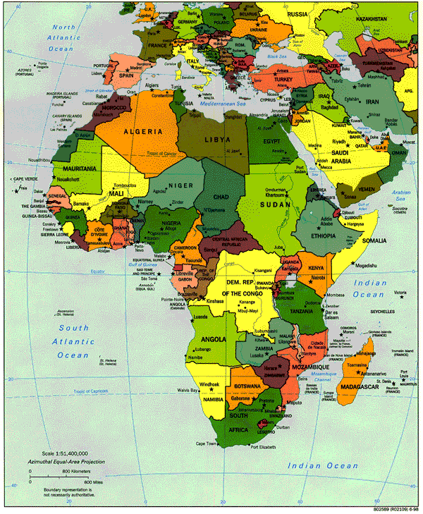 image map of africa. Map of Africa
